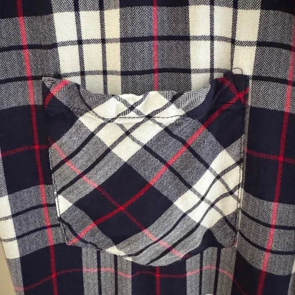 Jachs Girlfriend Top Women's XL Blue Red White Plaid Button Up Sleeveless - Picture 5 of 10